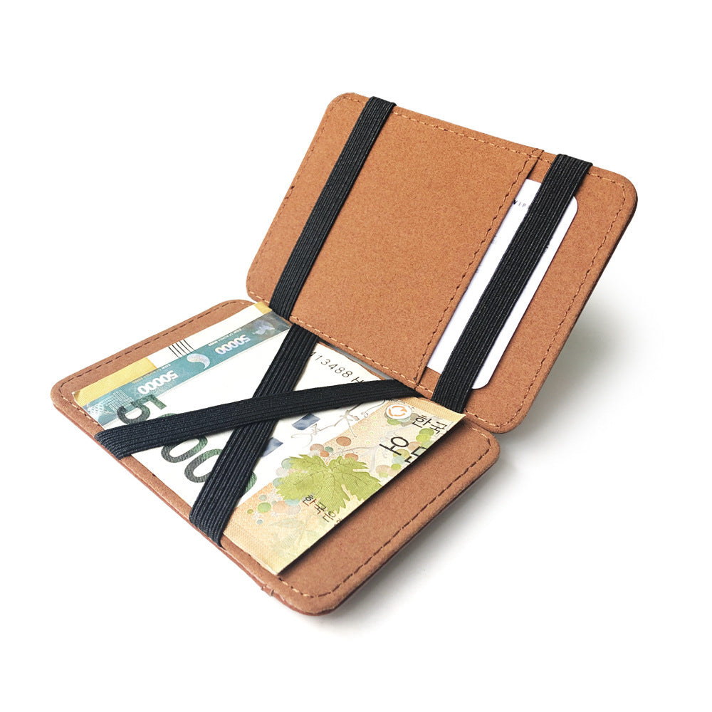 Men's PU Leather Magic Bag Slim Wallet Retro Cardholder