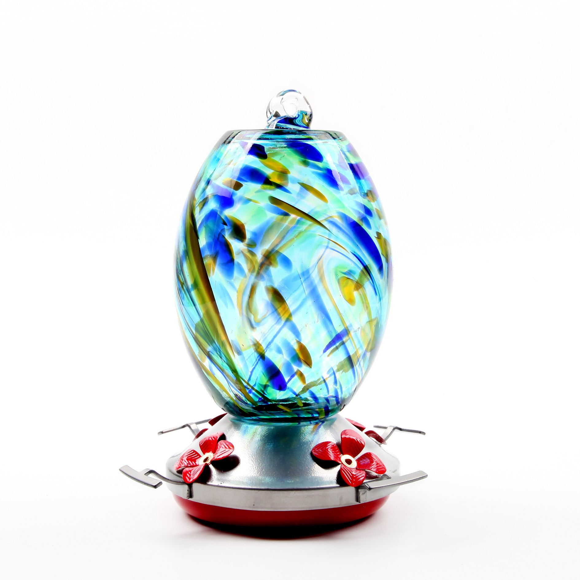 Stained Glass Hummingbird Feeder – Anti-Ant Hanging Water Feeder for Outdoor Birds