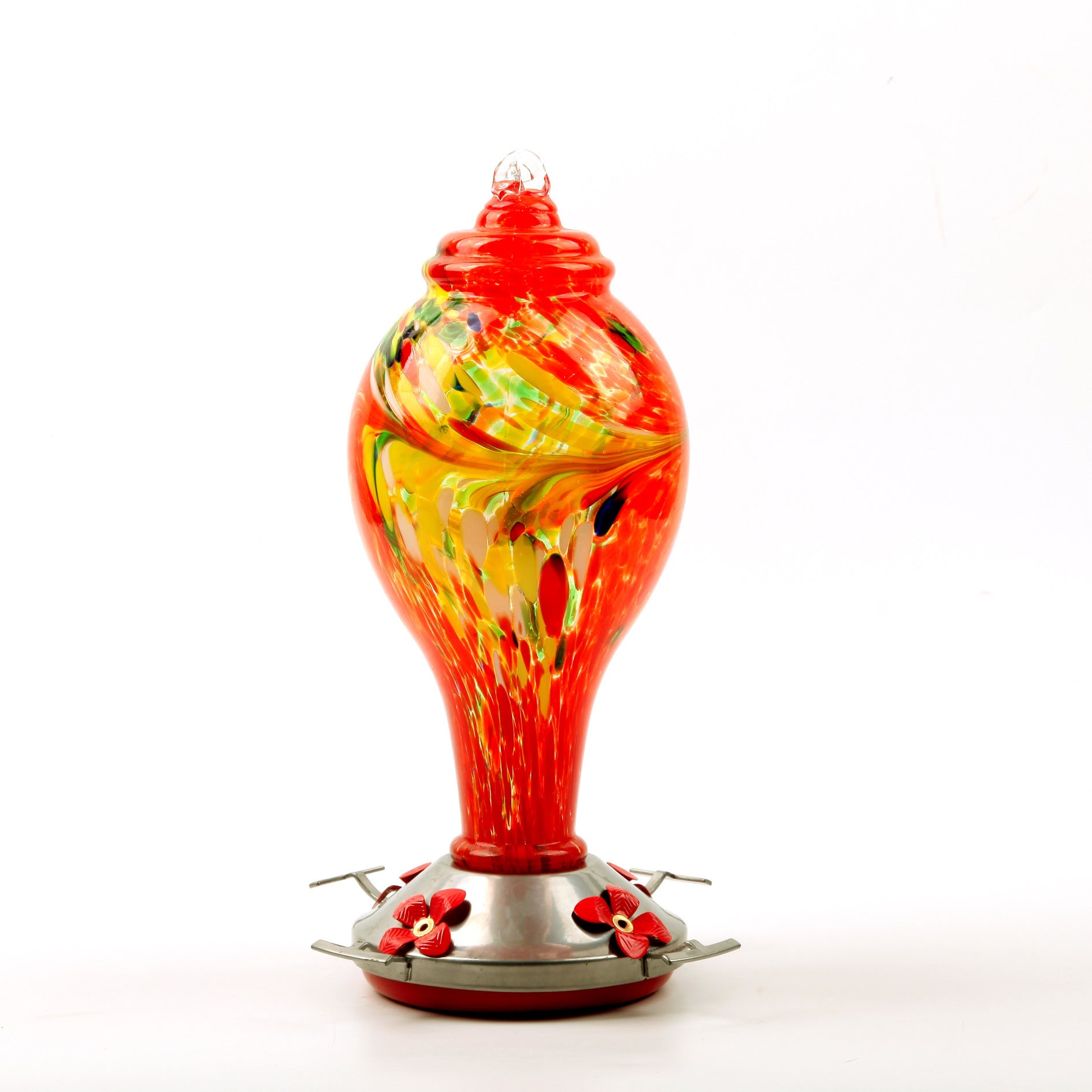 Stained Glass Hummingbird Feeder – Anti-Ant Hanging Water Feeder for Outdoor Birds