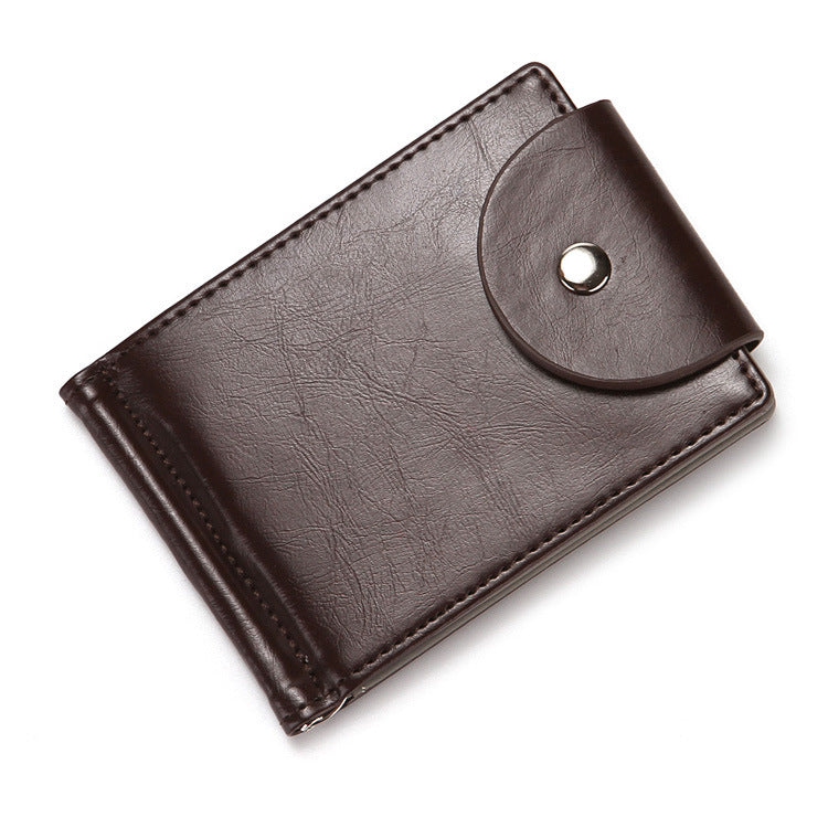 Unisex PU Leather Korean Style Slim Wallet With Flip Buckle