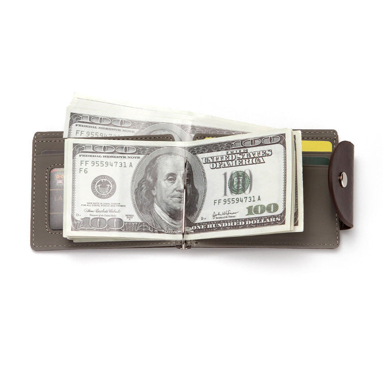 Creative Men'S Wallet Korean Style Flip Buckle Zipper Coin Purse Us Gold Clip Card Holder Card Holder