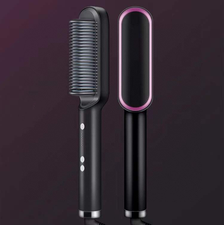 2-in-1 Hair Straightener & Hot Comb – Dual-Purpose Negative Ion Electric Curling Brush