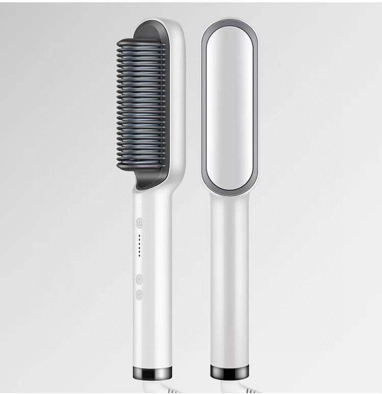 2-in-1 Hair Straightener & Hot Comb – Dual-Purpose Negative Ion Electric Curling Brush
