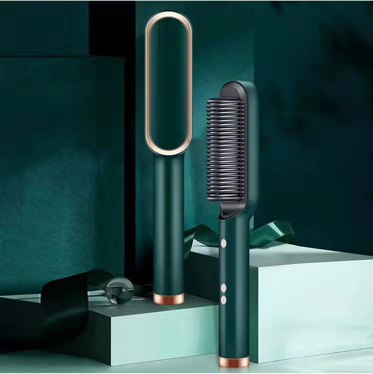 2-in-1 Hair Straightener & Hot Comb – Dual-Purpose Negative Ion Electric Curling Brush