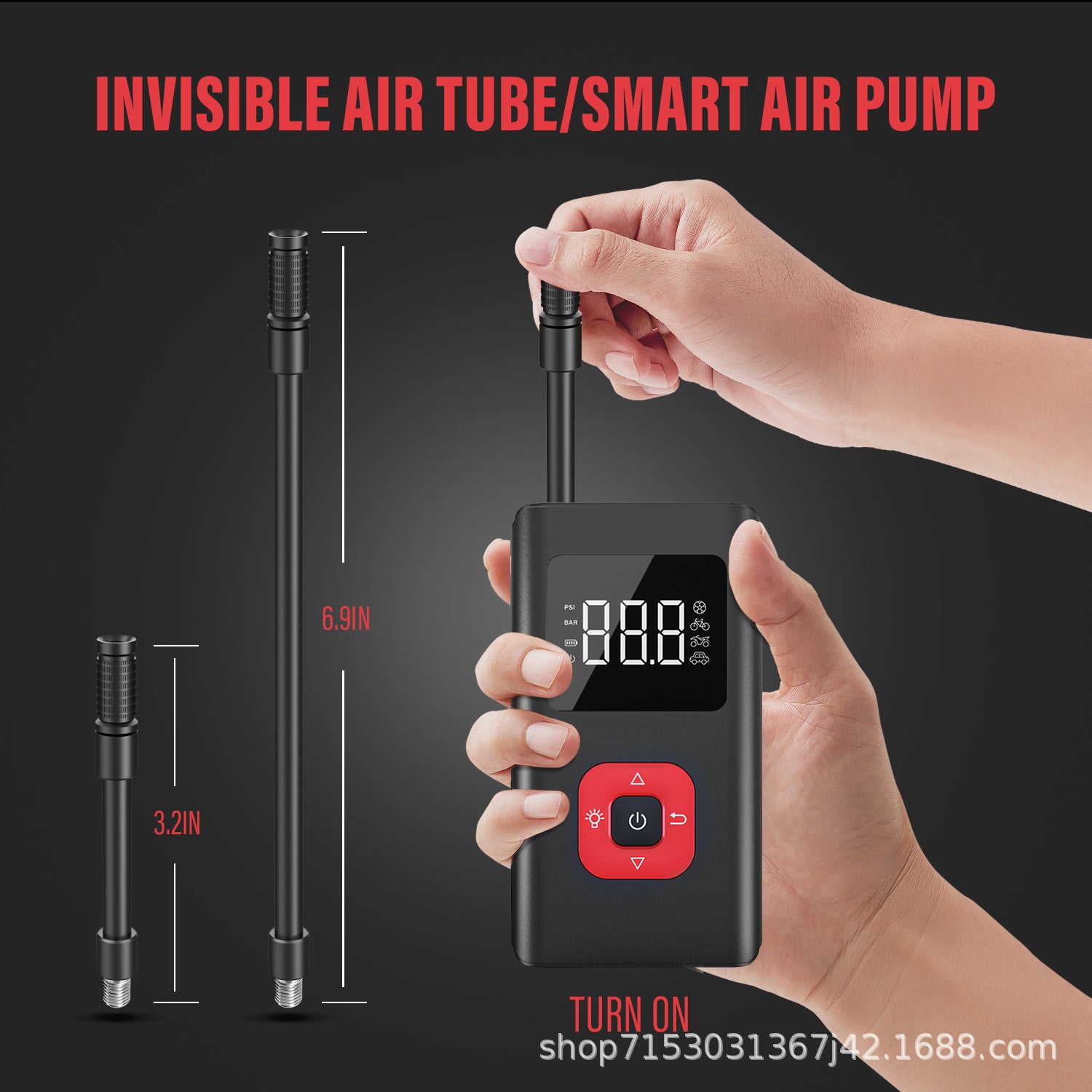 Portable Car Air Pump – Wireless Charging Bicycle & Car Inflator
