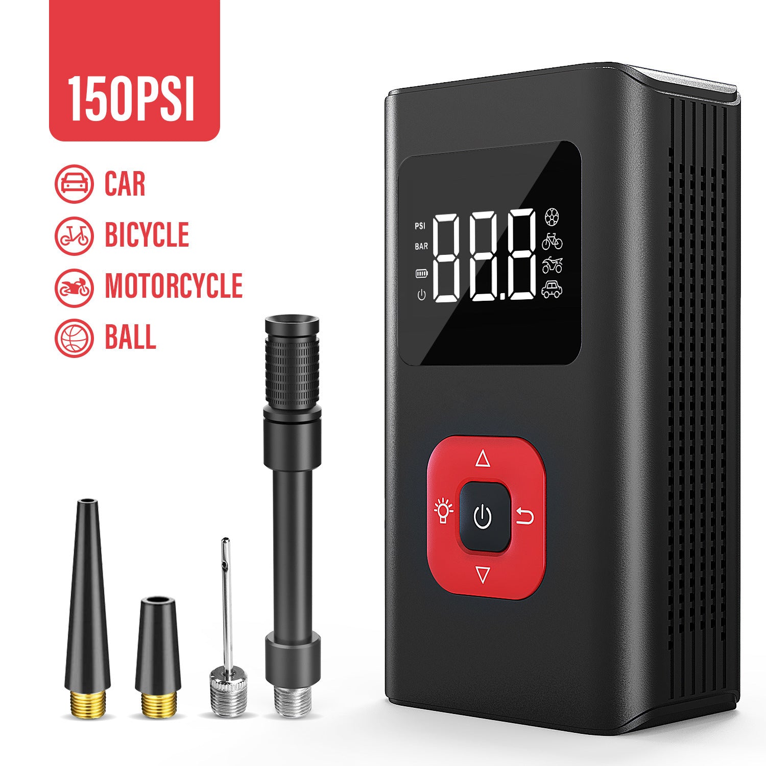 Portable Car Air Pump – Wireless Charging Bicycle & Car Inflator
