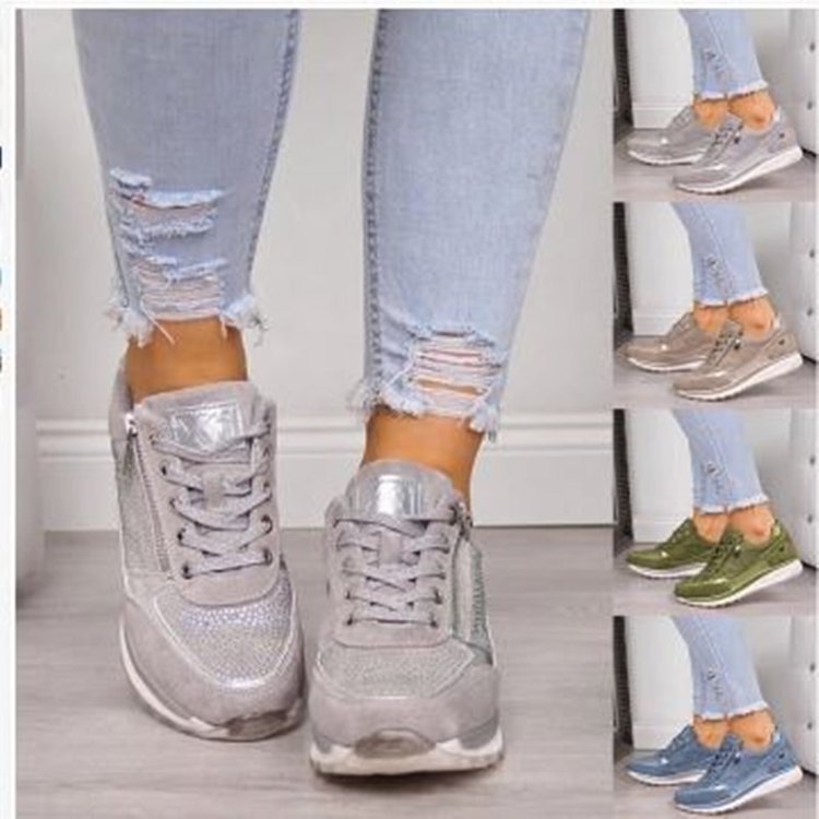 Women's Shoes Fashion Fashion British High-rise Slope With Two-tone Bottom Large Size Casual Shoes