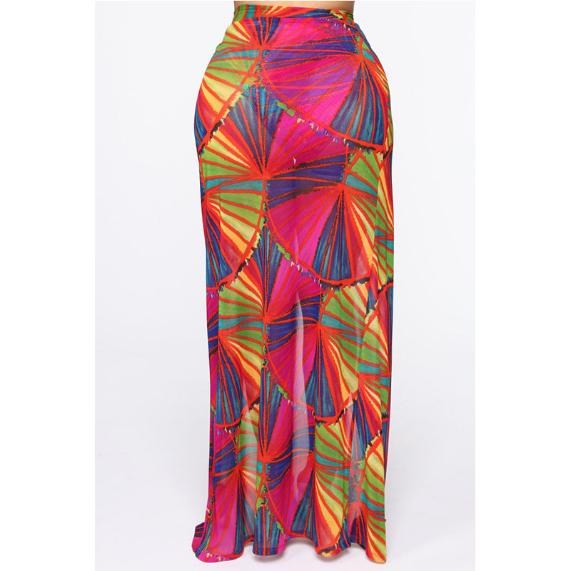 Women's Bikini Swimsuit With Veil Set Polyester Fabric