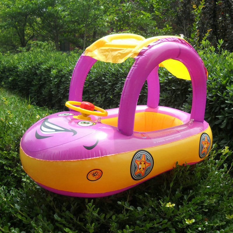 Spot Original Authentic Baby Swimming Ring With Awning Car Boat Swimming Seat Small Wholesale And Retail