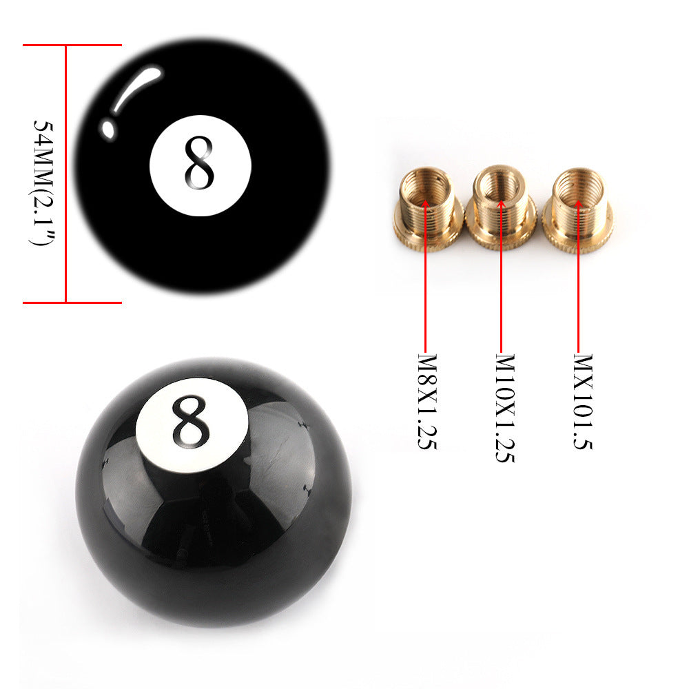 Black No. 8 Billiard Ball Car Gear Shift Knob Handle