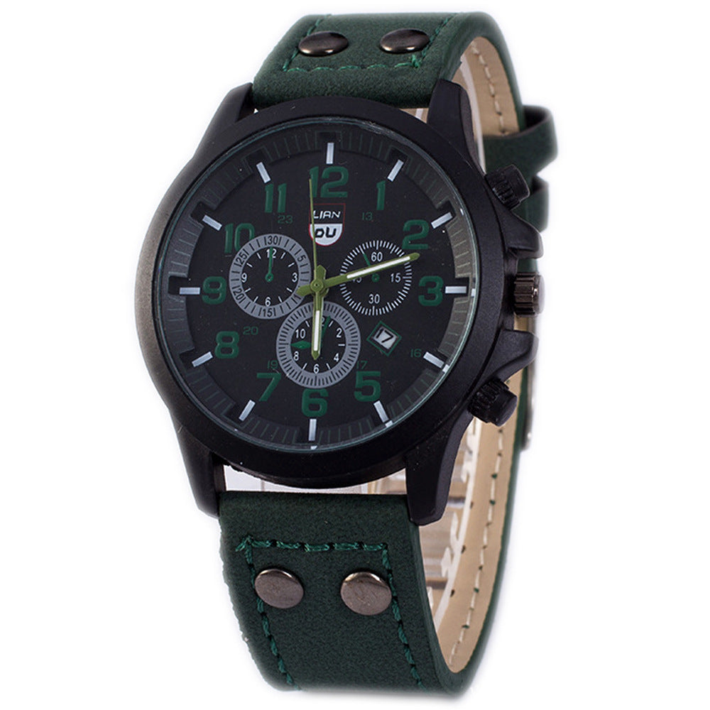 Slim PU Strap Quartz Watch Men's Casual Business Style
