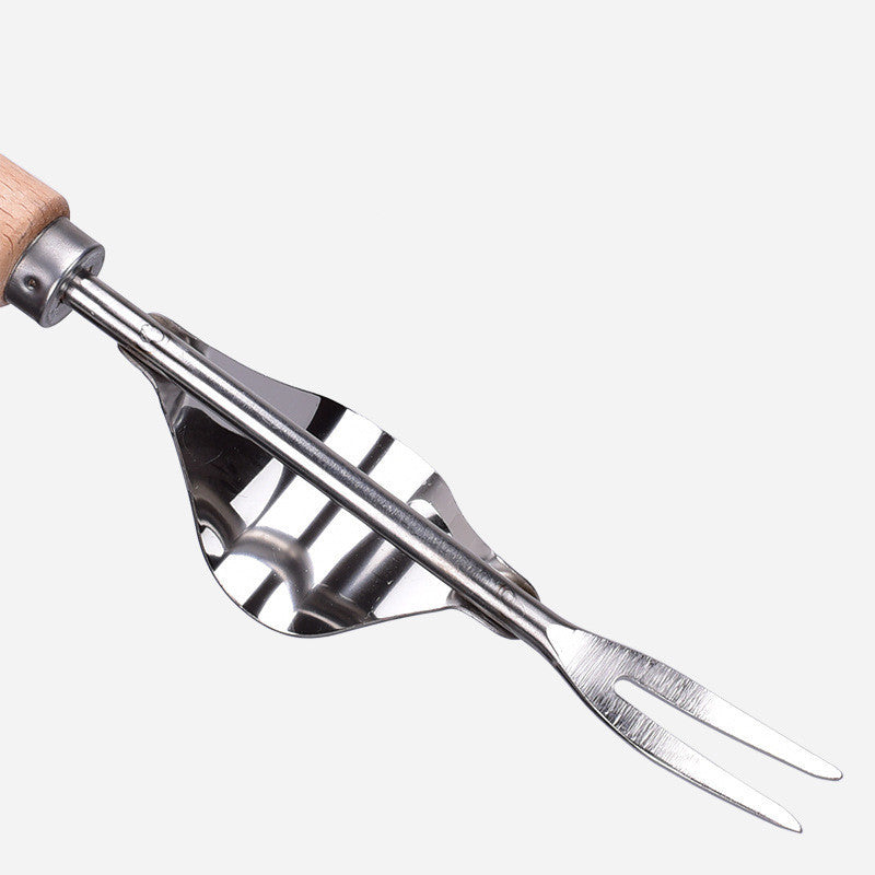 Stainless Steel Root Weeding Tool with Ergonomic Wood Handle – Heavy-Duty Garden Weed Puller