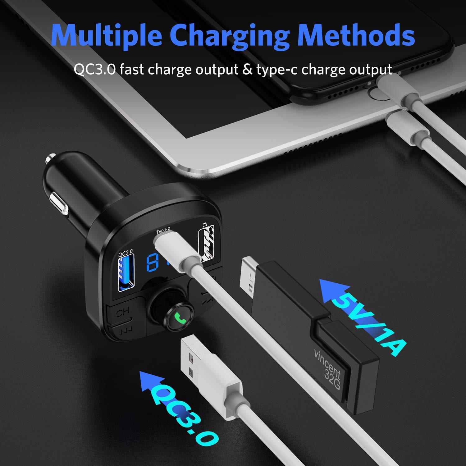 Car Bluetooth MP3 Player Charger – Wireless FM Transmitter with Dual USB Ports