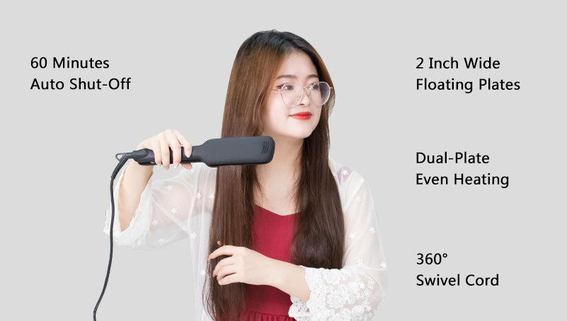 LCD Display Infrared Hair Straightener Wide Plate Professional Styling Tool