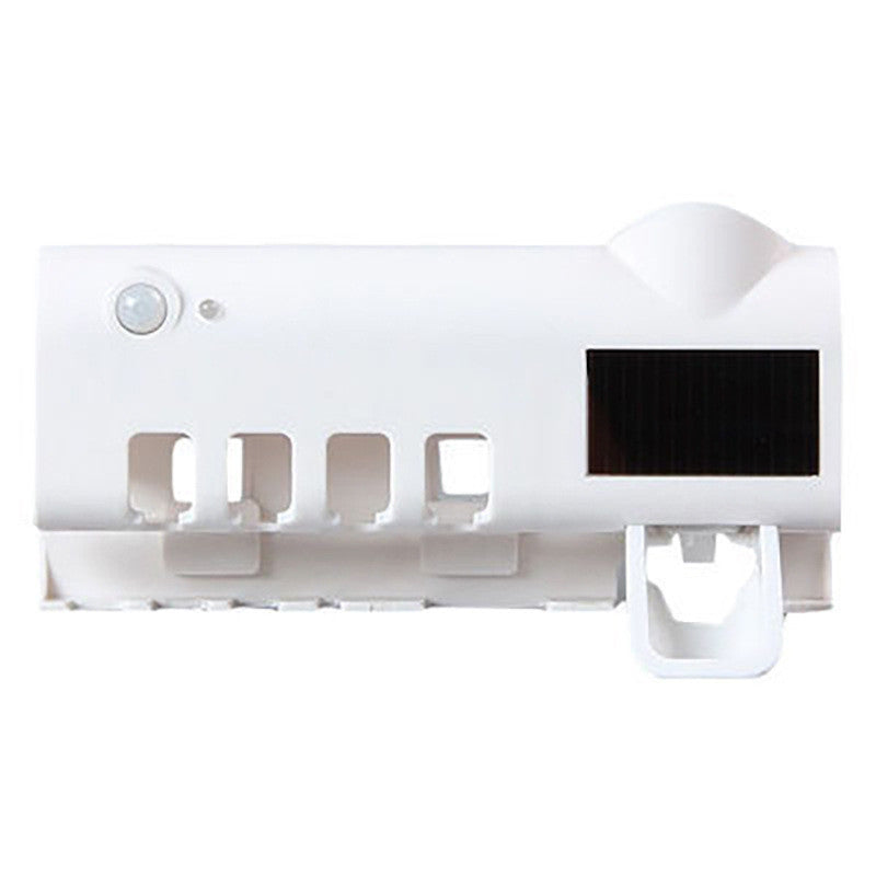 Multifunctional Bathroom Toothbrush Holder with Toothpaste Dispenser & USB Charging Rack