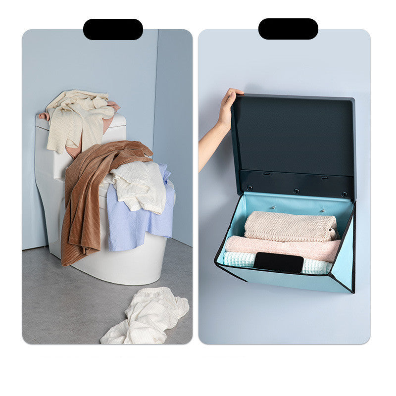 Creative Bathroom Folding Storage Rack Wall-Mounted Storage Box Bathroom Large-Capacity Waterproof Mural Storage Box