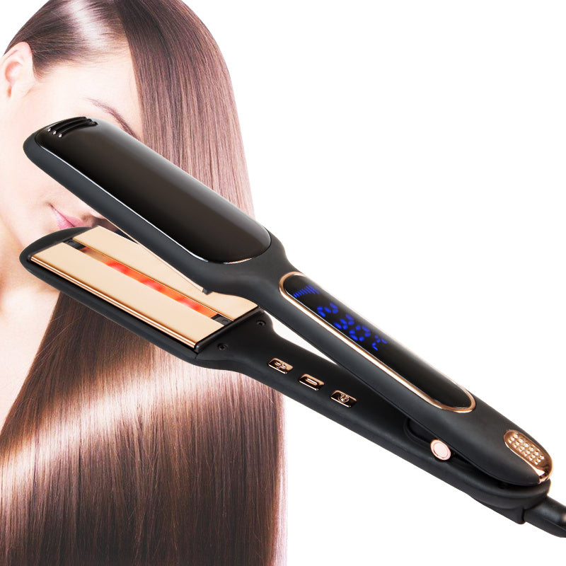 LCD Display Infrared Hair Straightener Wide Plate Professional Styling Tool