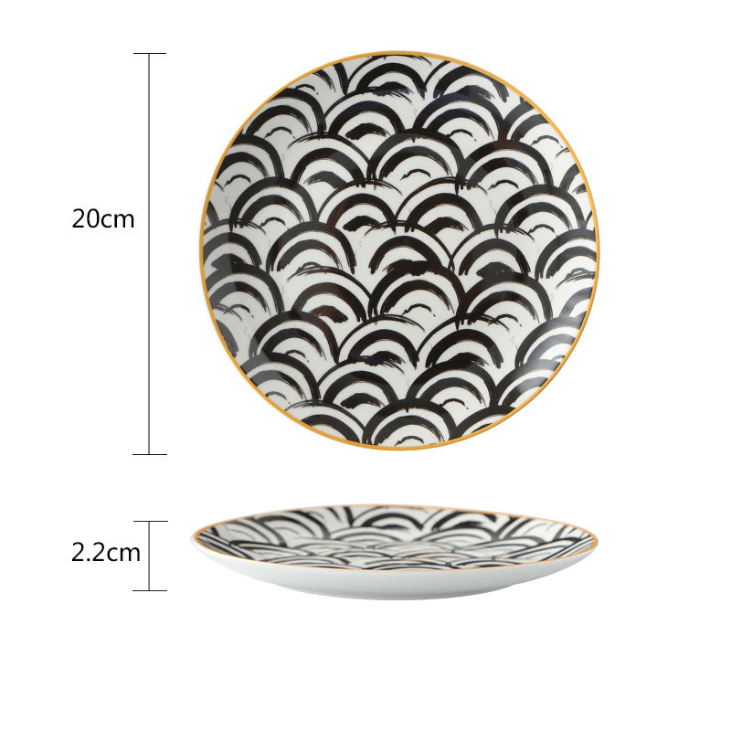 Porcelain Nordic Style Breakfast Steak Plate For Home Use