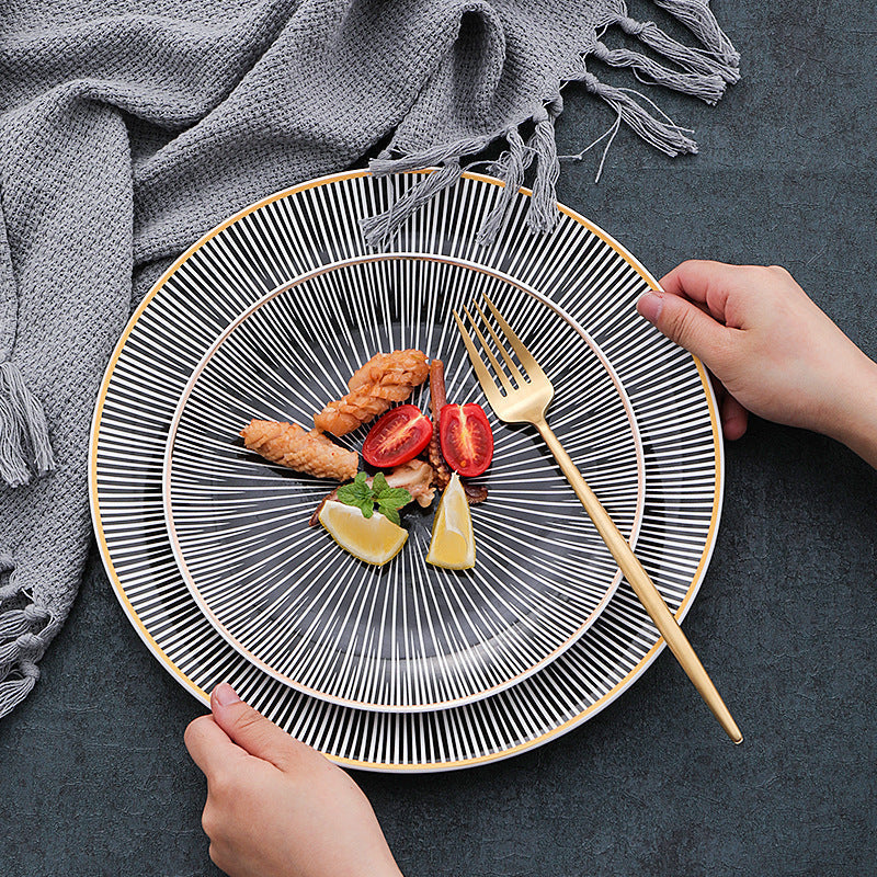 Porcelain Nordic Style Breakfast Steak Plate For Home Use