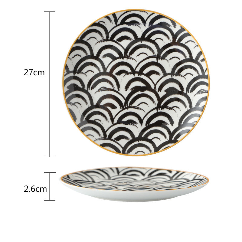 Porcelain Nordic Style Breakfast Steak Plate For Home Use