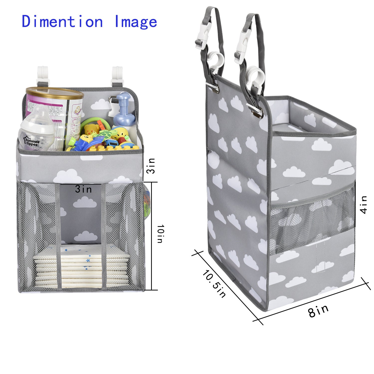 Baby Hanging Diaper Storage Bag – Oxford Cloth Bedside Organizer for Clothes and Essentials