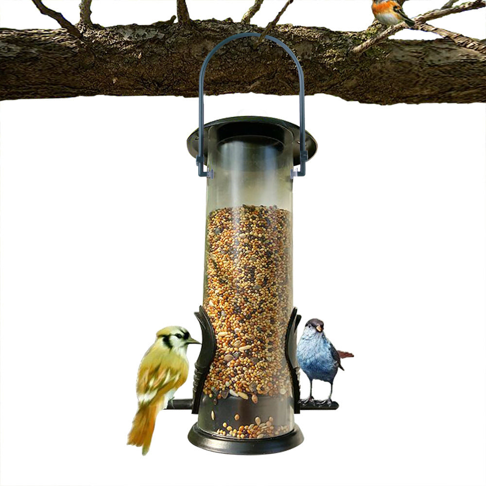 Outdoor Hanging Bird Feeder Station – Plastic Food Dispenser for Garden and Tree Decoration