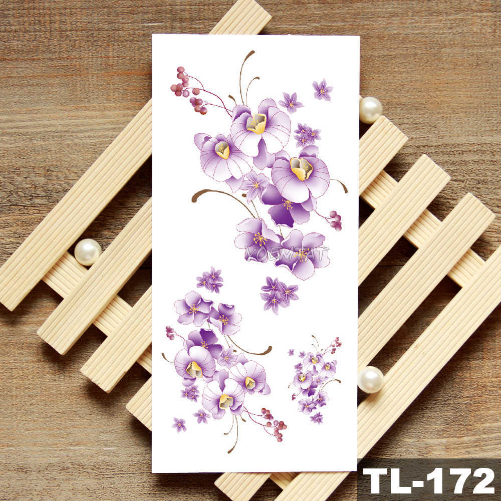 Color Sketch Tattoo Stickers Flower Tattoo European And American Small Fresh Tattoo Stickers Environmental Protection Water Transfer Tattoo Paper