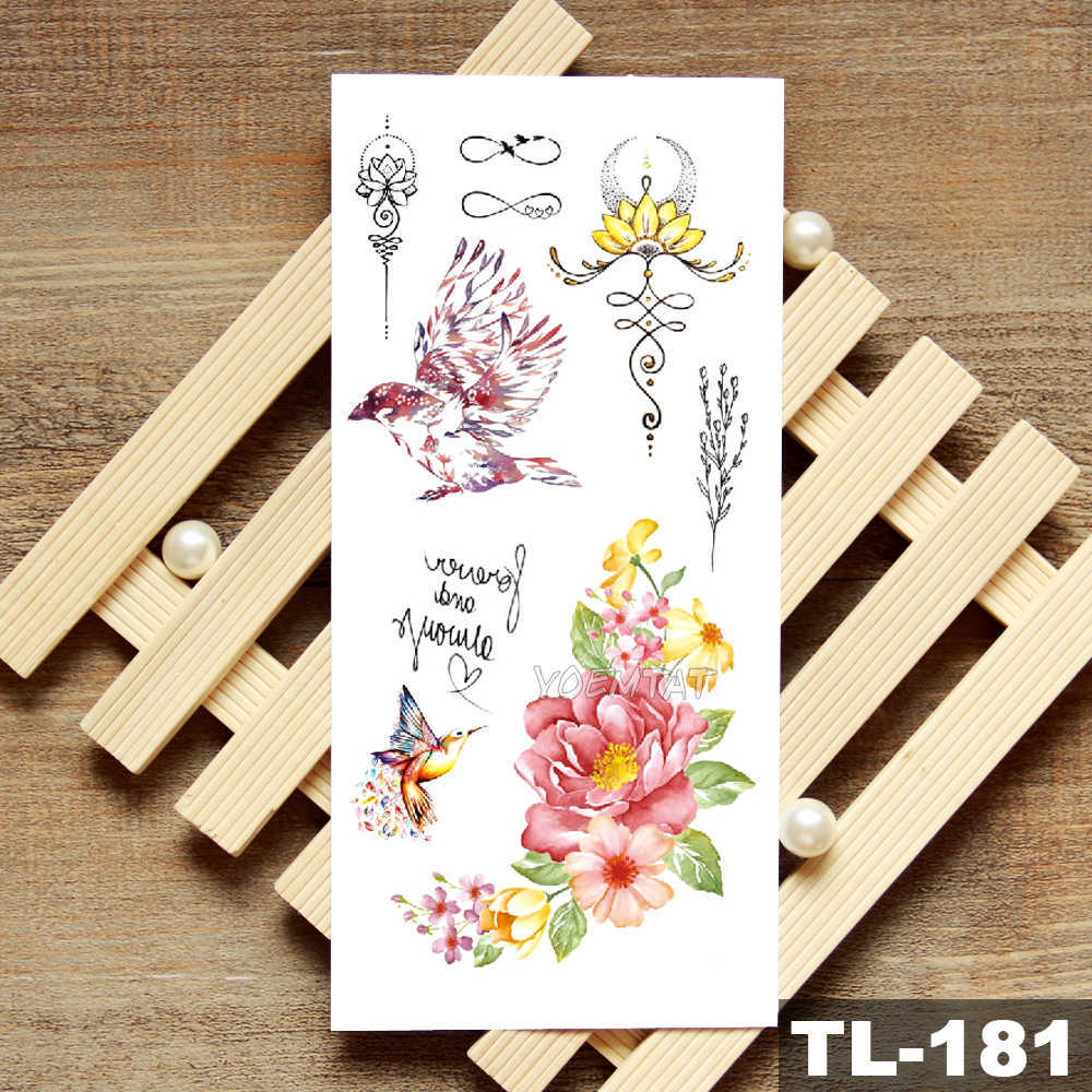Color Sketch Tattoo Stickers Flower Tattoo European And American Small Fresh Tattoo Stickers Environmental Protection Water Transfer Tattoo Paper