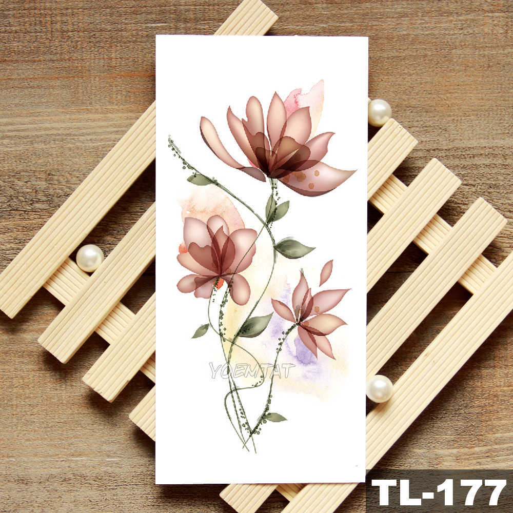 Color Sketch Tattoo Stickers Flower Tattoo European And American Small Fresh Tattoo Stickers Environmental Protection Water Transfer Tattoo Paper