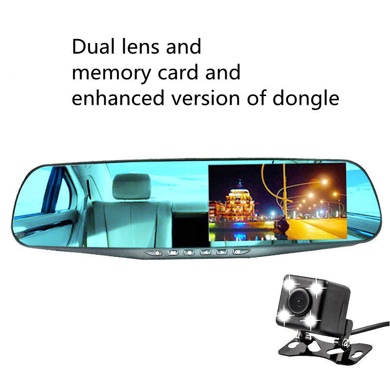 Driving Recorder 1080p HD New Night Vision 360 Dual-lens Reversing Image 4.3 Inch Driving Recorder