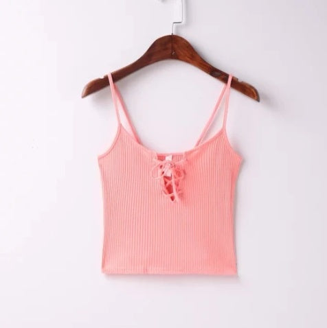 Slim Slimming Straps Small Vest Retro Thread Bottoming Shirt Low Cut Small Sling