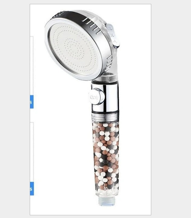 3-Speed Transparent Handheld Showerhead – Pressurized Negative Ion Filter & Water Purifier Nozzle