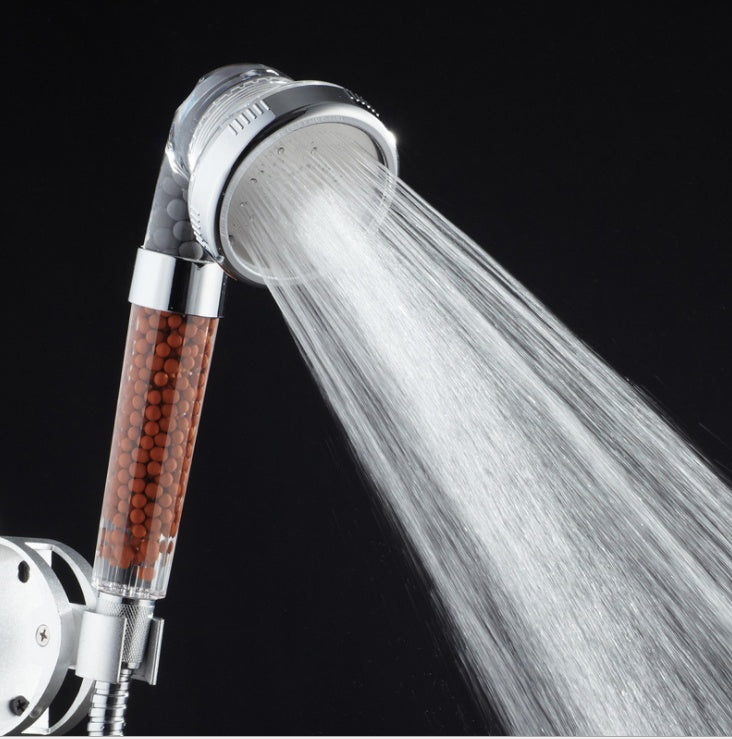 3-Speed Transparent Handheld Showerhead – Pressurized Negative Ion Filter & Water Purifier Nozzle