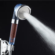 3-Speed Transparent Handheld Showerhead – Pressurized Negative Ion Filter & Water Purifier Nozzle