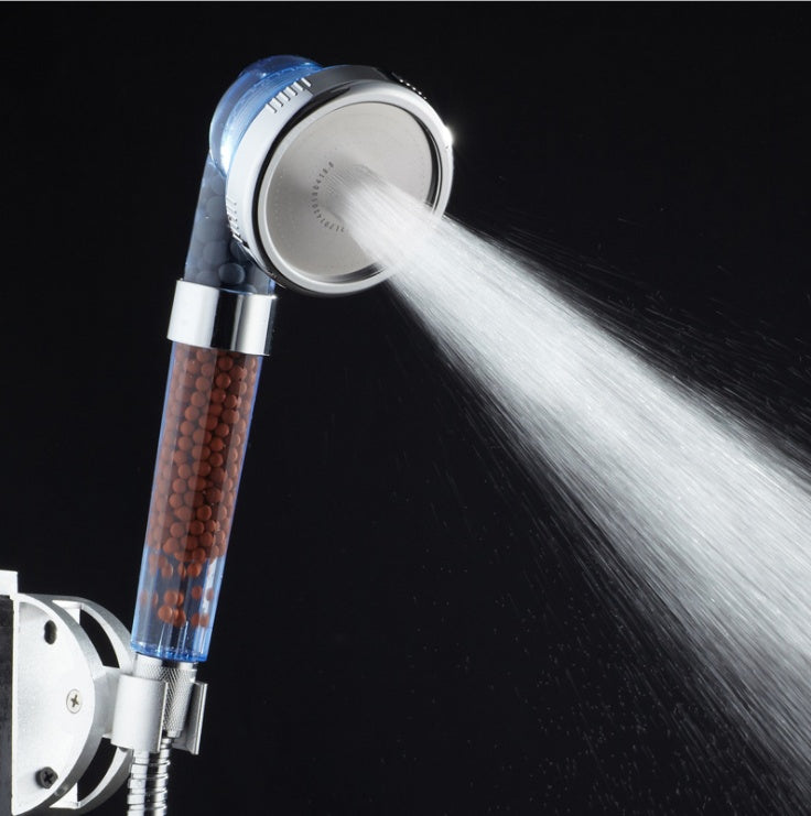 3-Speed Transparent Handheld Showerhead – Pressurized Negative Ion Filter & Water Purifier Nozzle