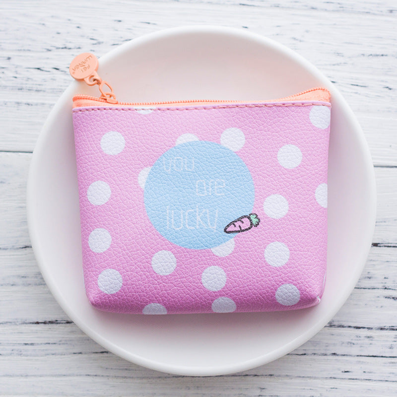 Slim Unisex PU Leather Cartoon Wallet Coin Purse Shell Zip