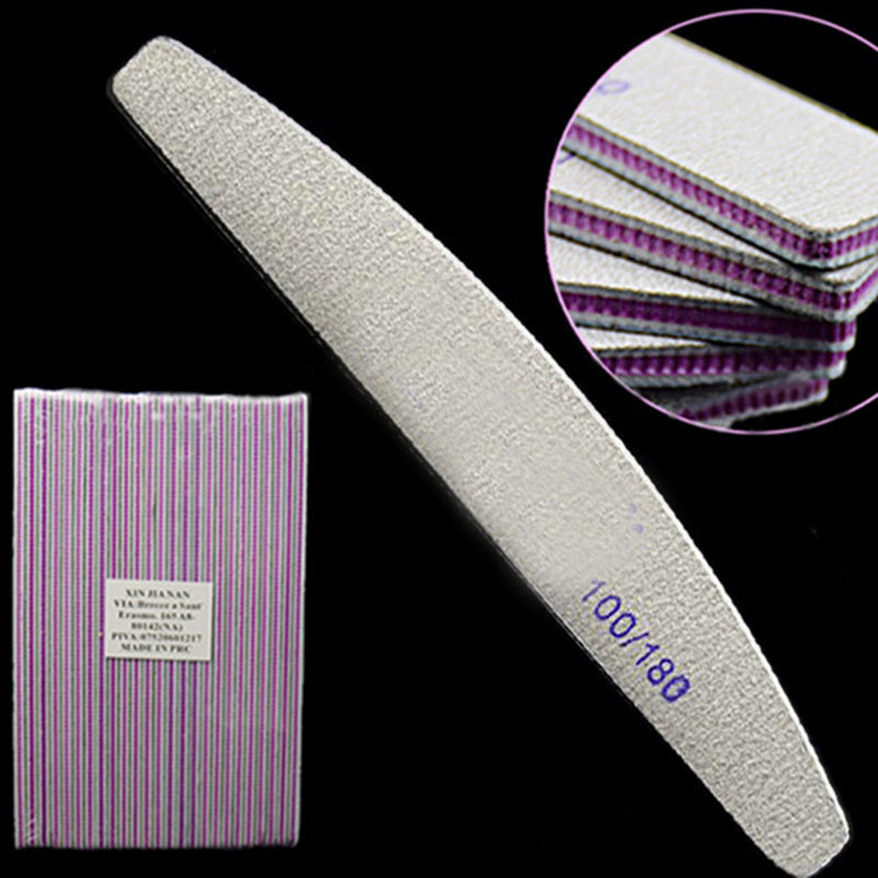 Nail File – Half-Moon Shape Emery Board Polishing Tool (100/180 Grit)
