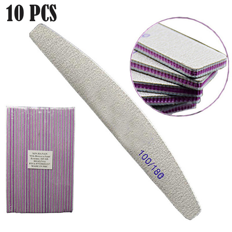 Nail File – Half-Moon Shape Emery Board Polishing Tool (100/180 Grit)