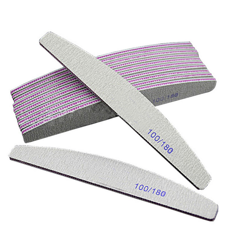 Nail File – Half-Moon Shape Emery Board Polishing Tool (100/180 Grit)