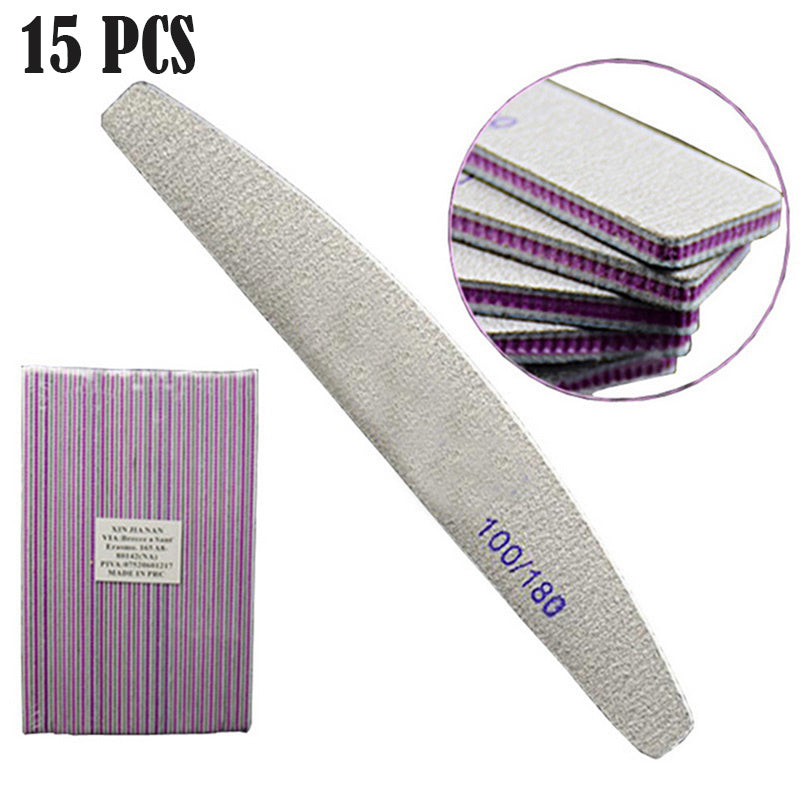 Nail File – Half-Moon Shape Emery Board Polishing Tool (100/180 Grit)