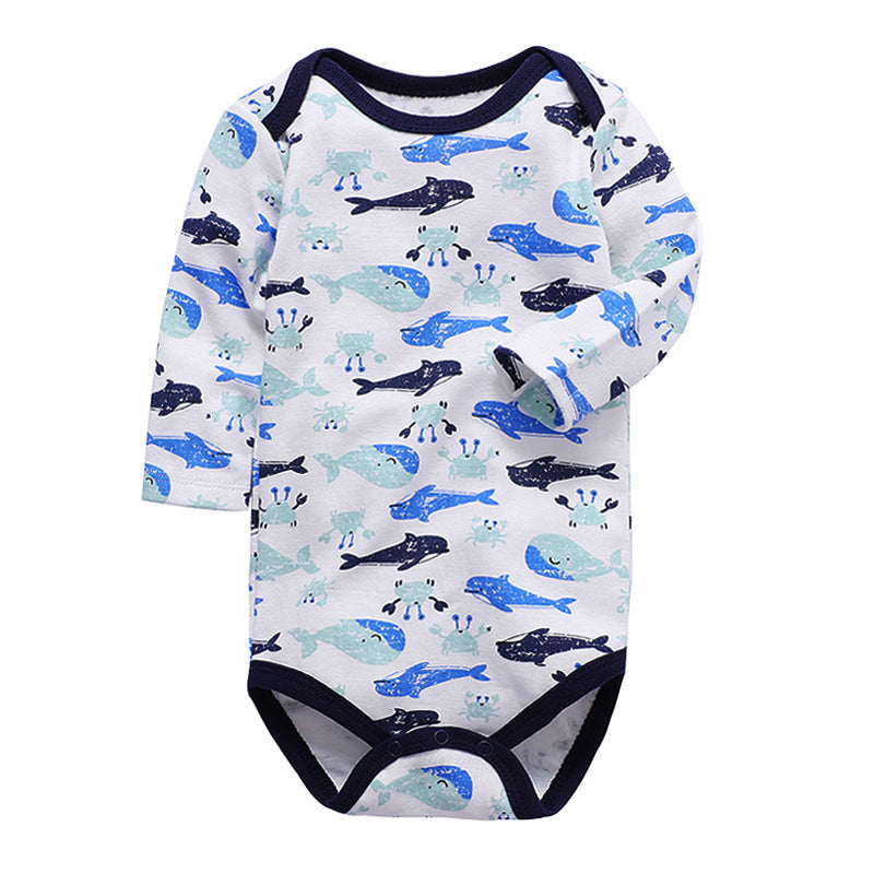 Cotton Long-Sleeve Baby Romper – Spring and Autumn Infant Triangle Bodysuit for Boys and Girls