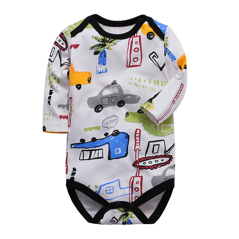 Cotton Long-Sleeve Baby Romper – Spring and Autumn Infant Triangle Bodysuit for Boys and Girls