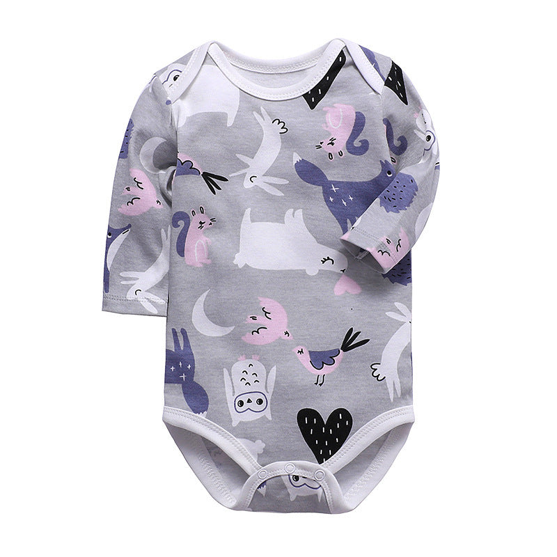 Cotton Long-Sleeve Baby Romper – Spring and Autumn Infant Triangle Bodysuit for Boys and Girls