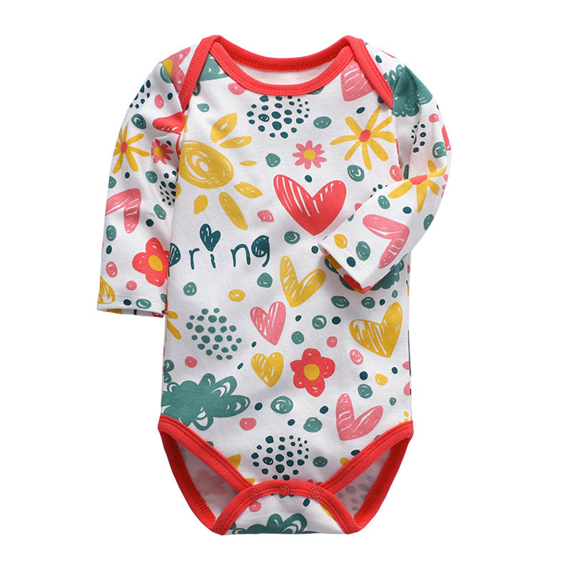 Cotton Long-Sleeve Baby Romper – Spring and Autumn Infant Triangle Bodysuit for Boys and Girls