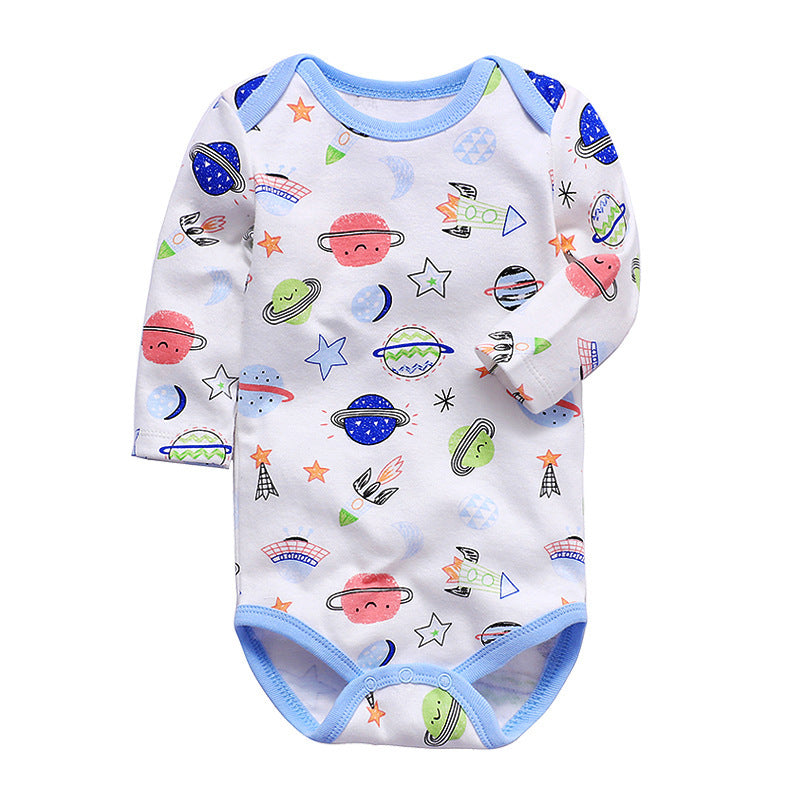 Cotton Long-Sleeve Baby Romper – Spring and Autumn Infant Triangle Bodysuit for Boys and Girls