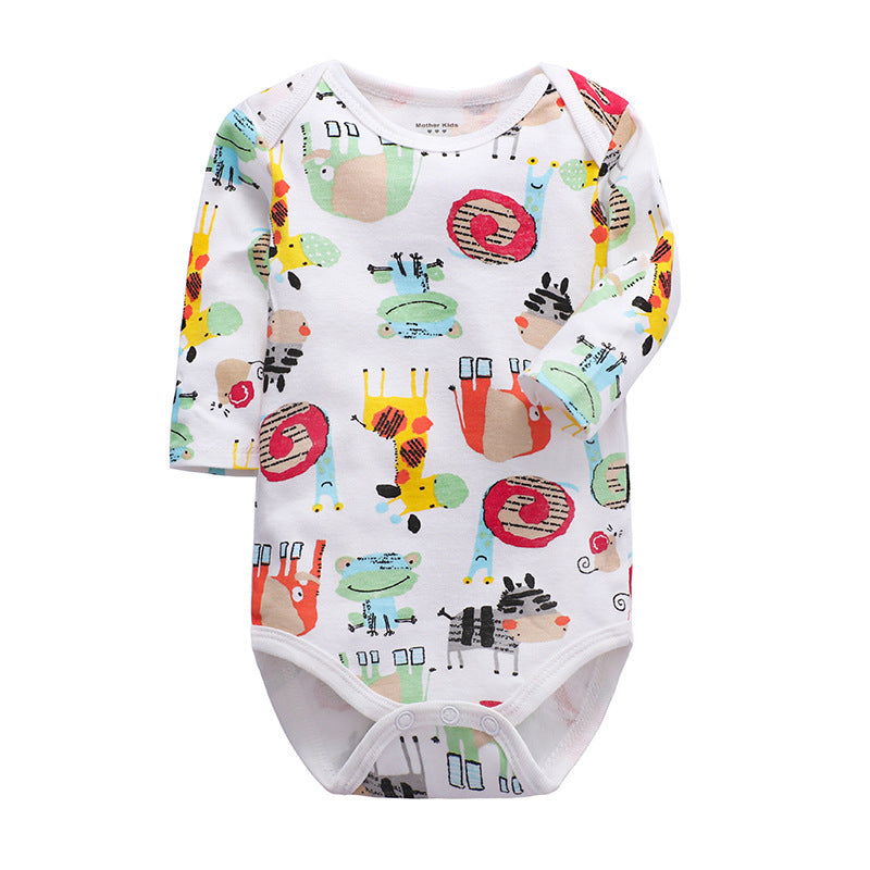 Cotton Long-Sleeve Baby Romper – Spring and Autumn Infant Triangle Bodysuit for Boys and Girls