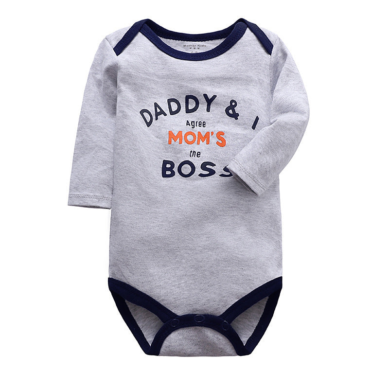 Cotton Long-Sleeve Baby Romper – Spring and Autumn Infant Triangle Bodysuit for Boys and Girls
