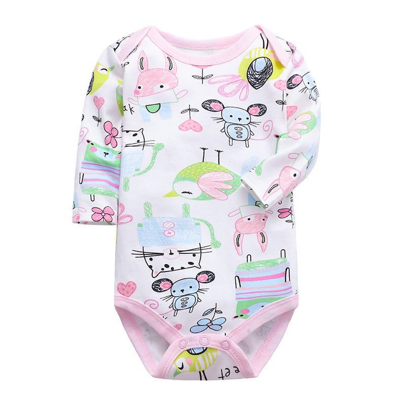 Cotton Long-Sleeve Baby Romper – Spring and Autumn Infant Triangle Bodysuit for Boys and Girls