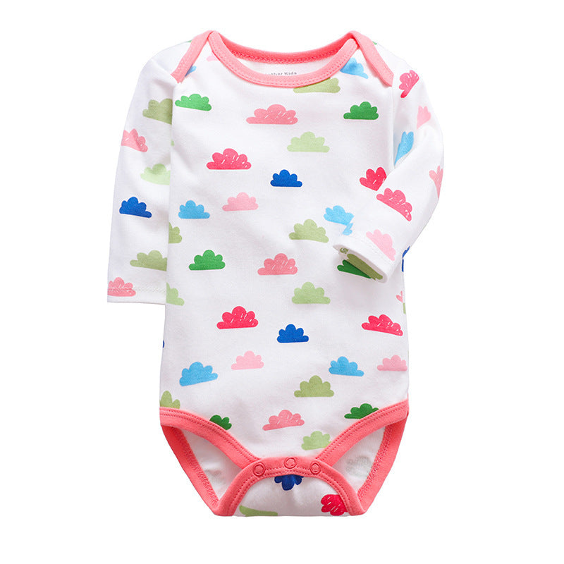 Cotton Long-Sleeve Baby Romper – Spring and Autumn Infant Triangle Bodysuit for Boys and Girls
