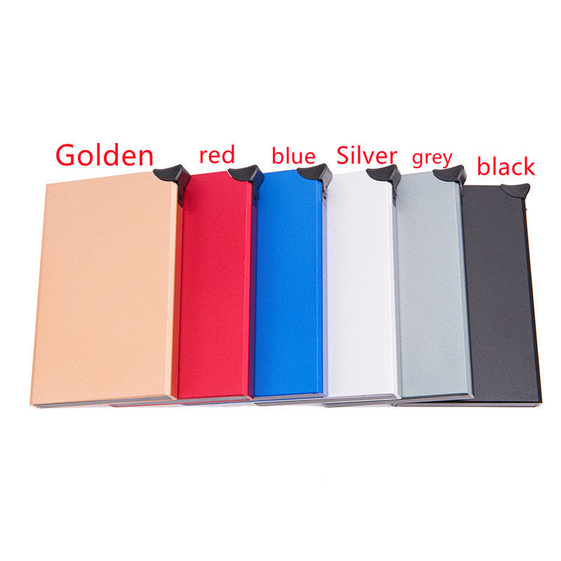 Slim Aluminum RFID Wallet Unisex Solid Brushed Card Holder